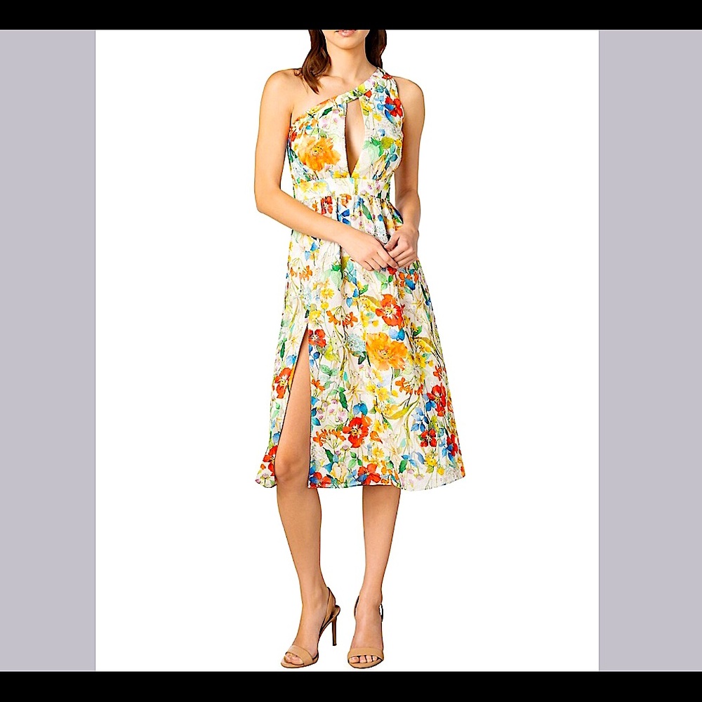 DRESS THE POPULATION Chiffon Cut Out Dress